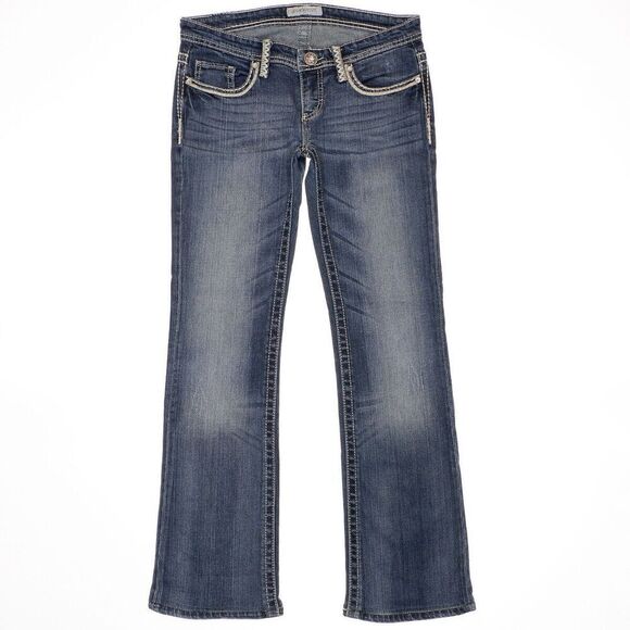 Daytrip Leo Bootcut Jeans Size 28 Womens Hemmed Low Waist Denim Stretch 31x30 - Picture 1 of 13